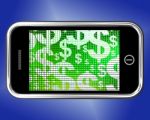 Dollar Sign On Mobile Screen Stock Photo