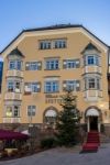 View Of The Hotel Stetteneck In Ortisei Stock Photo