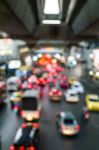 Abstract Blur Traffic And Car Lights Bokeh In Rush Hour Backgrou Stock Photo