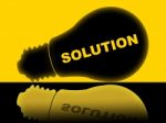 Solution Lightbulb Represents Solutions Success And Solved Stock Photo