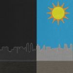 Weather Seasonal Concept In Stitch Style On Fabric Background Stock Photo