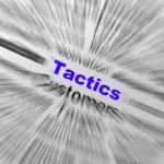 Tactics Sphere Definition Displays Management Plan Or Strategy Stock Photo