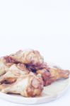 Grilled Chicken Wings Isolated On White Background Stock Photo