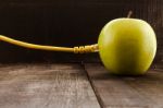 Green Apple Connected To A Data Network Stock Photo