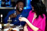 Couple On A Romantic Date Stock Photo