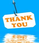 Thank You On Hook Displays Gratefulness And Gratitude Stock Photo