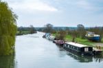 Canal Boats On The River Thames Stock Photo