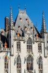 City Hall In Market Square   In Bruges West Flanders Belgium Stock Photo