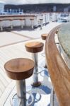 Bar On Sundeck Of Cruise Ship Stock Photo