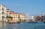 View Towards The Rialto Bridge In Venice Stock Photo