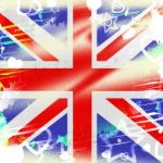 Union Jack Represents British Flag And Backdrop Stock Photo