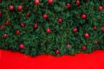 Decorated Christmas Tree With Electric Light And Christmas Balls Stock Photo