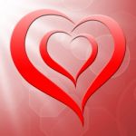 Heart On Background Shows Valentines Love And Romance Stock Photo