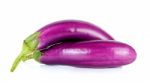 Purple Eggplant Isolated On The White Background Stock Photo