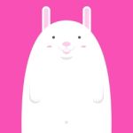 Cute Big Fat White Rabbit Stock Photo