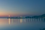 Beautiful Sunset At Samui Pier Stock Photo