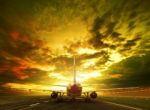 Passenger Plane Ready To Take Off On Airport Runways Use For Traveling ,cargo ,air Transport ,business Stock Photo