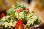 Avocado And Shrimps Salad Stock Photo