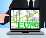 Euro Chart Graph Displays Increasing European Economy Stock Photo