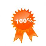 100 Percent Badge Stock Photo