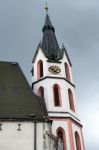 Exterior View Of St. Vitus Church In Krumlov Stock Photo