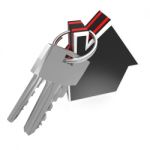 Keys And House Showing Home Security Stock Photo