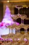 Stack Of Champagne Glasses Stock Photo