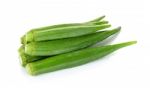 Okra Isolated On The White Backgroud Stock Photo