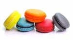 Colorful Macarons Isolated On White Backrgound Stock Photo