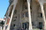 Entrance To La Sagrada Familia In Barcelona Stock Photo