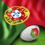 Soccer Ball And Flag Euro Portugal Stock Photo