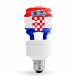 Flag Of Croatia On Bulb Stock Photo