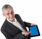 Senior Man With Tablet Pc Stock Photo