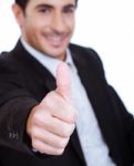 Man Giving Thumbsup Stock Photo