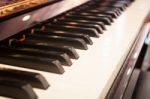 Piano Keyboard With Selective Focus Stock Photo