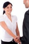 Corporate Woman Giving Hand Shake Stock Photo