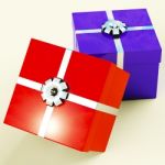 Red And Blue Gift Boxes Stock Photo