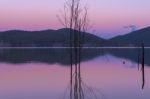 Hinze Dam At Dusk Stock Photo