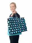 Senior Lady With Shopping Bag Stock Photo