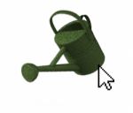 Cursor On Eco Green Watering Can Stock Photo