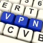 Vpn Key Shows Virtual Or Remote Private Network
 Stock Photo