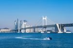 Gwangan Bridge And Haeundae In Busan,kor Stock Photo