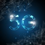 5g Communication Technology Abstract Polygon Background Stock Photo