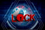 3d Illustration Safety Concept: Closed Padlock On Digital Background Stock Photo