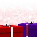 Red And Blue Gift Boxes Stock Photo