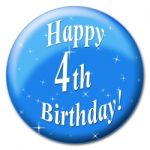 Happy Fourth Birthday Indicates Party Congratulations And Congratulation Stock Photo