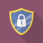 Protective Shield Flat Icon Stock Photo