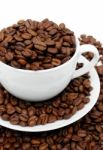 Cup Of Coffee Beans Stock Photo