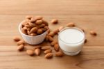 Almond Milk Organic Healthy Nut Vegan Vegetarian Drink Stock Photo