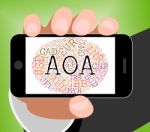 Aoa Currency Represents Worldwide Trading And Coinage Stock Photo